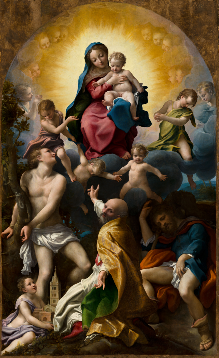 Correggio, Madonna of Saint Sebastian, around 1524 © Gemäldegalerie Alte Meister, Staatliche Kunstsammlungen Dresden, Photo: Laura Princzess, Steffi Bodechtel, Jacob Franke